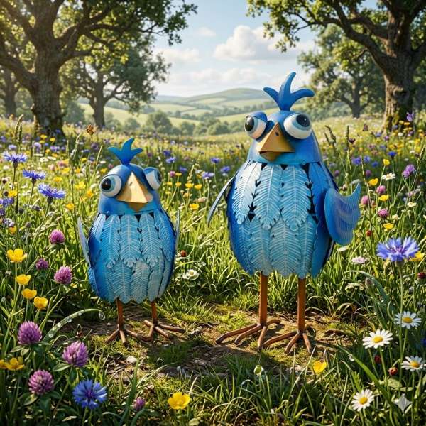 2er Set Liebenswertes Vogelpaar Rosi & Rudi - Dekofigur